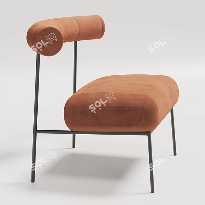 Velvet O-Armchair | Modern Design 3D model image 2