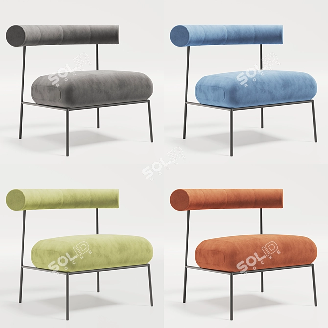 Velvet O-Armchair | Modern Design 3D model image 4