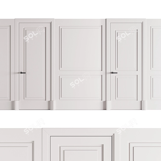 Elegant Lualdi Boiserie Doors 3D model image 1