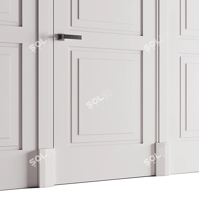 Elegant Lualdi Boiserie Doors 3D model image 2