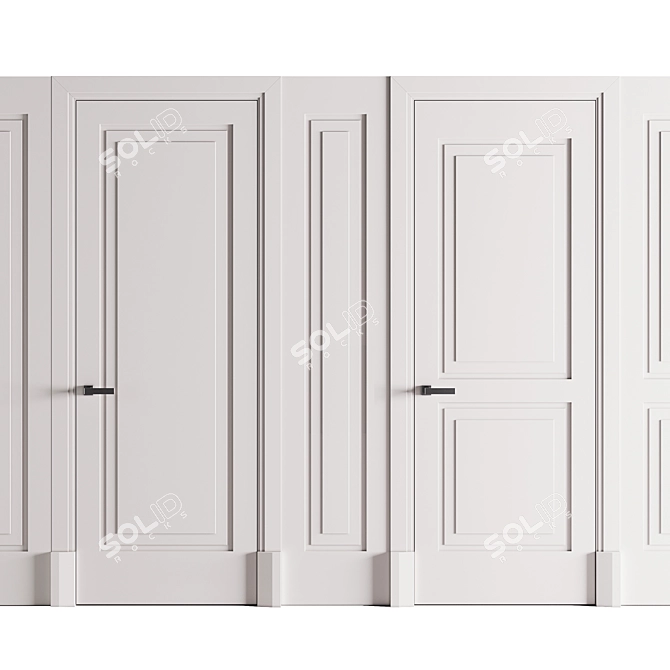 Elegant Lualdi Boiserie Doors 3D model image 3