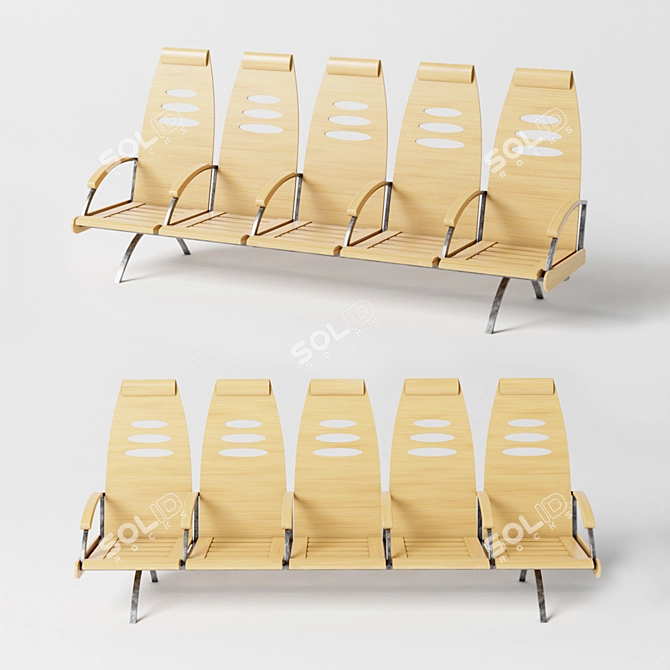 Modular seating for public spaces 3D model image 1