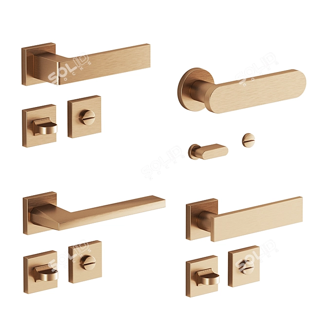 Stylish Lualdi Door Handles 3D model image 3