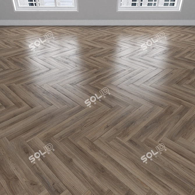 Oak Parquet: Herringbone, Linear & Chevron 3D model image 3