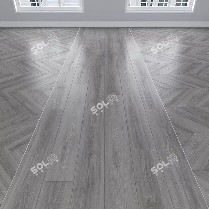 Oak Parquet: Herringbone, Linear, Chevron 3D model image 1