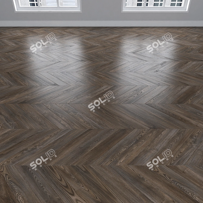 Parquet Oak: Herringbone, Linear, Chevron 3D model image 4