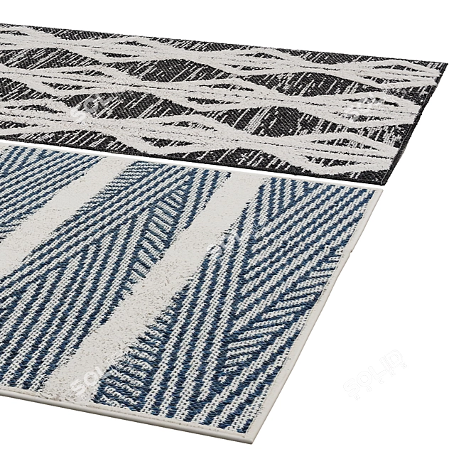 Modern Geometric Rug: 3,888 Polys, 4,004 Vets 3D model image 2