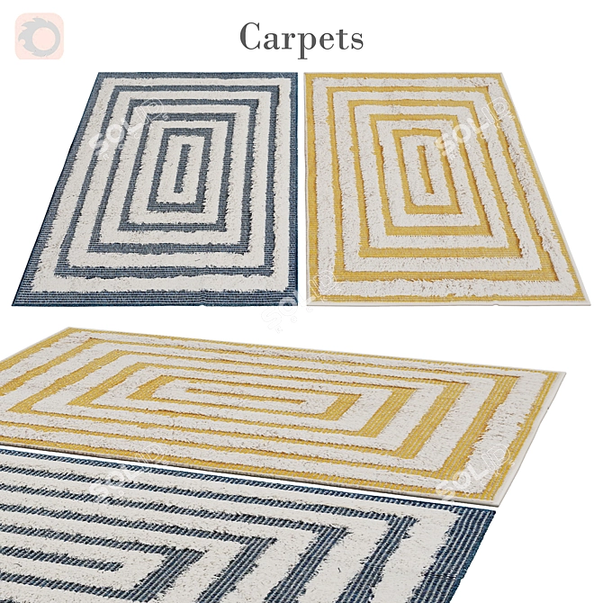 Elegant Polys Rug for Vets 3D model image 1