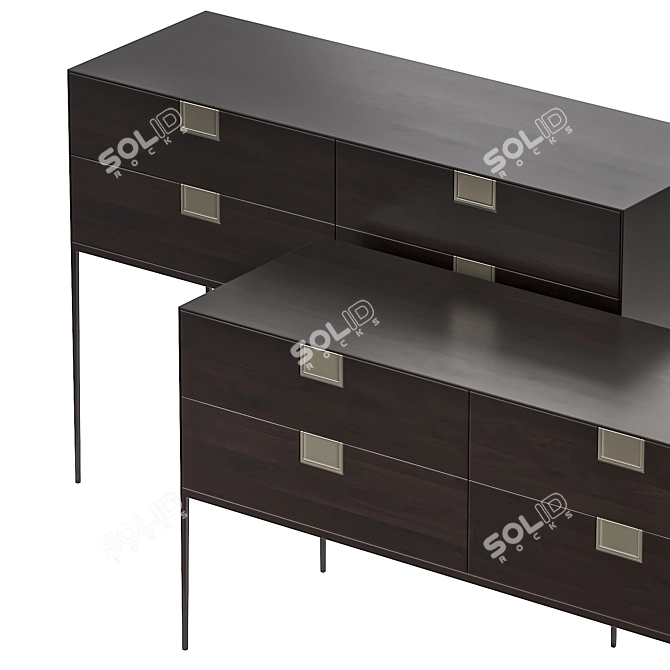 Sleek Alcor Console Table 3D model image 3