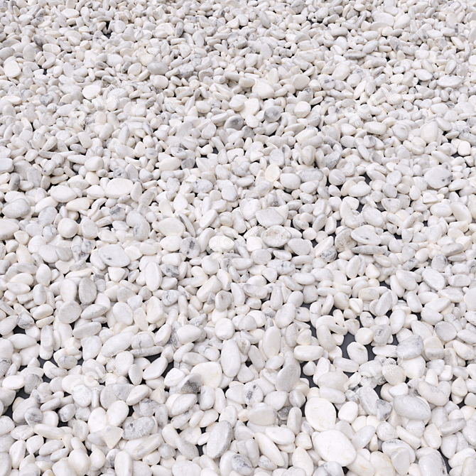 Smooth White Marble Pebbles (23-67mm) 3D model image 5