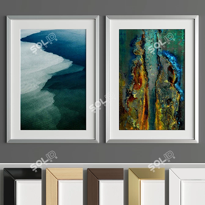 Elegant Art Frame: Wood & Metal 3D model image 3