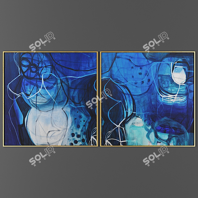 Dual Art Frame Collection 3D model image 1