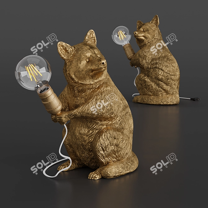 Woodland Glow Raccoon Lamp 3D model image 2