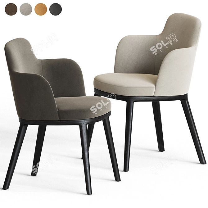 Elegant Lucylle Dining Chair 3D model image 2