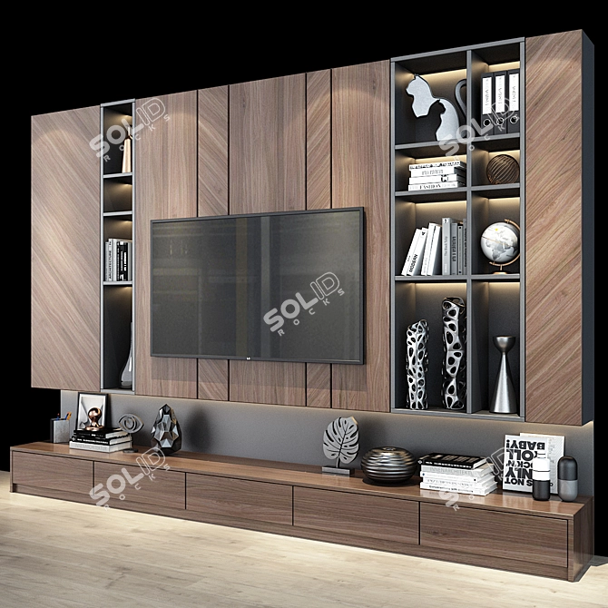 Modern 3-Drawer Cabinet 108 3D model image 3