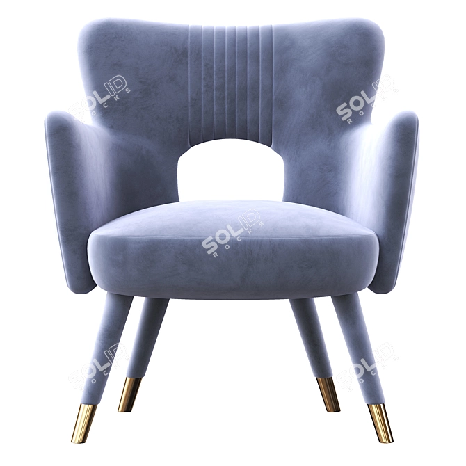 Vintage Elegance: Shane Wingback Accent Chair 3D model image 2