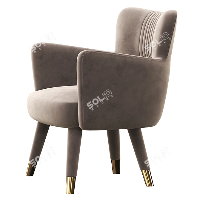 Vintage Elegance: Shane Wingback Accent Chair 3D model image 3