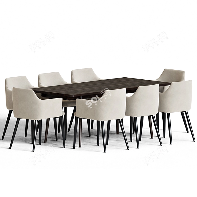 Modern 3-Piece Dining Set 3D model image 3