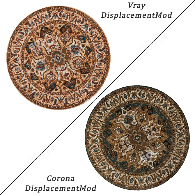 Versatile Round Carpets Set 3D model image 2