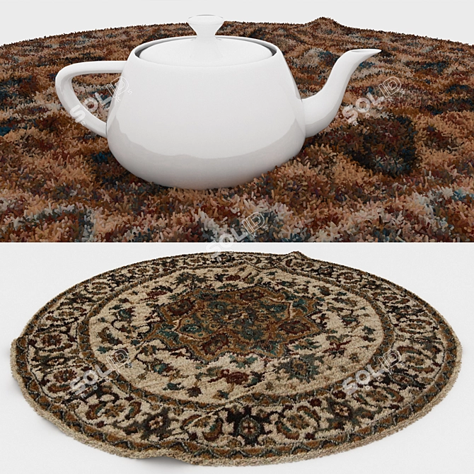 Versatile Round Carpets Set 3D model image 3