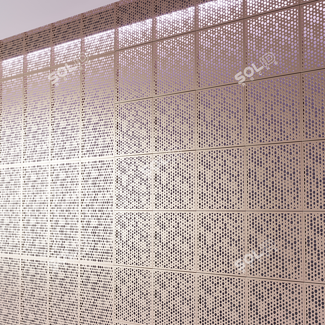 Title: Perforated Metal Panels for Stylish Decor 3D model image 2