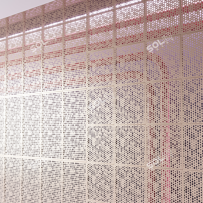 Title: Perforated Metal Panels for Stylish Decor 3D model image 6