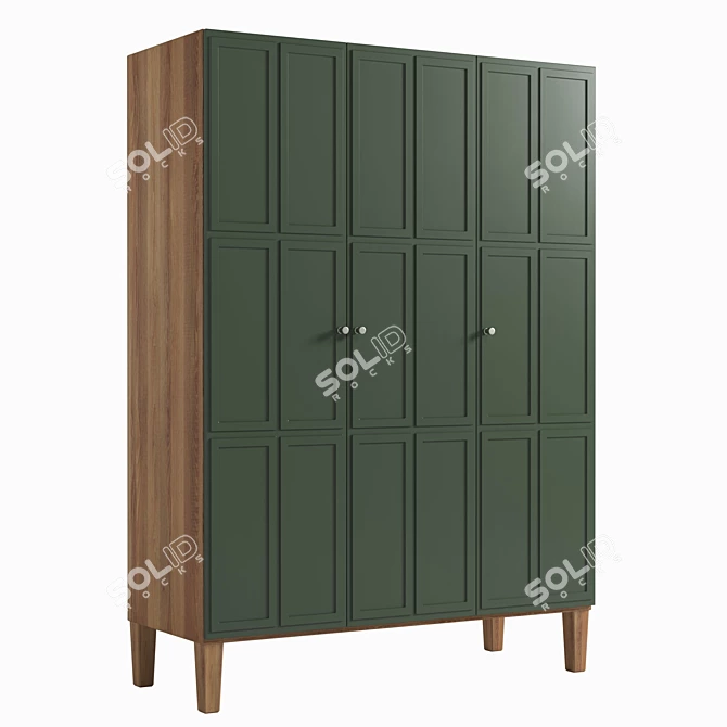 Title: Scandinavian Style Andersen Wardrobe 3D model image 1