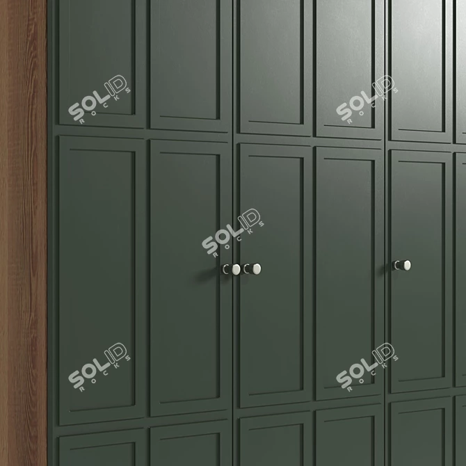 Title: Scandinavian Style Andersen Wardrobe 3D model image 3