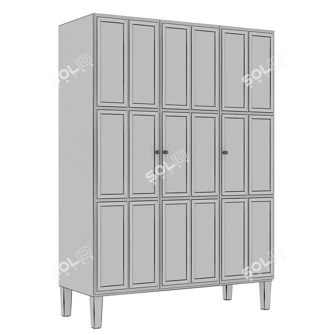 Title: Scandinavian Style Andersen Wardrobe 3D model image 4