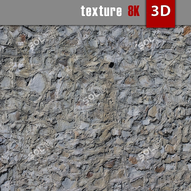 Stone Wall 3D Model 3D model image 2