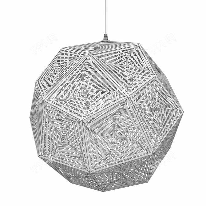 Geometric Metal Perforated Lamp 3D model image 2