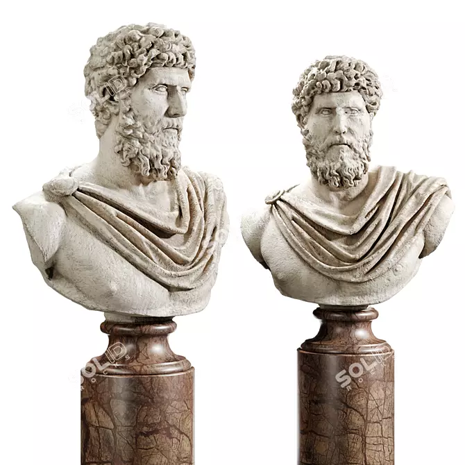 Roman Emperor Lucius Verus Bust 3D model image 1