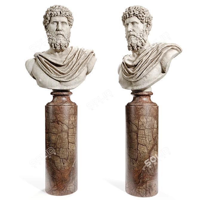 Roman Emperor Lucius Verus Bust 3D model image 2