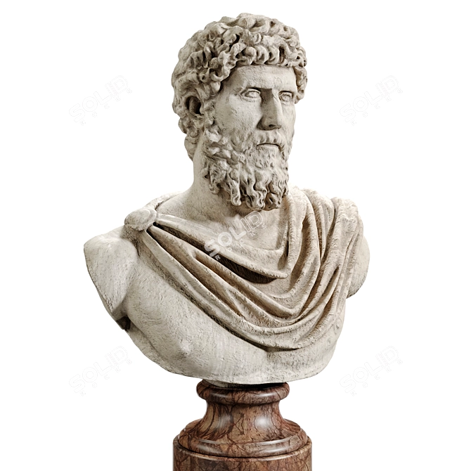 Roman Emperor Lucius Verus Bust 3D model image 3