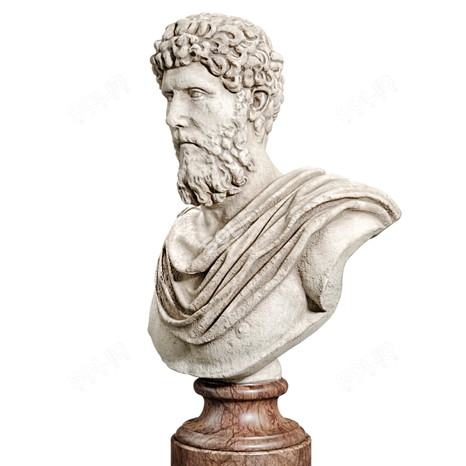 Roman Emperor Lucius Verus Bust 3D model image 4