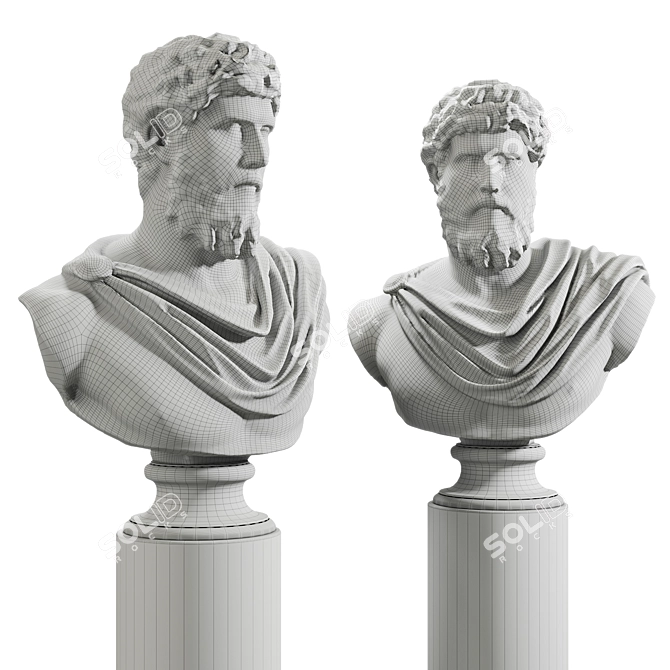 Roman Emperor Lucius Verus Bust 3D model image 5