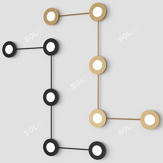 Cattaneo Vintage System: Modular Metal Wall Lamp 3D model image 1