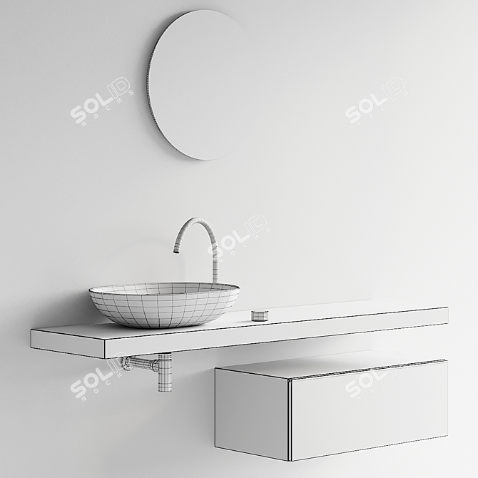 Falper Viaveneto 3-Piece Vanity Unit 3D model image 5