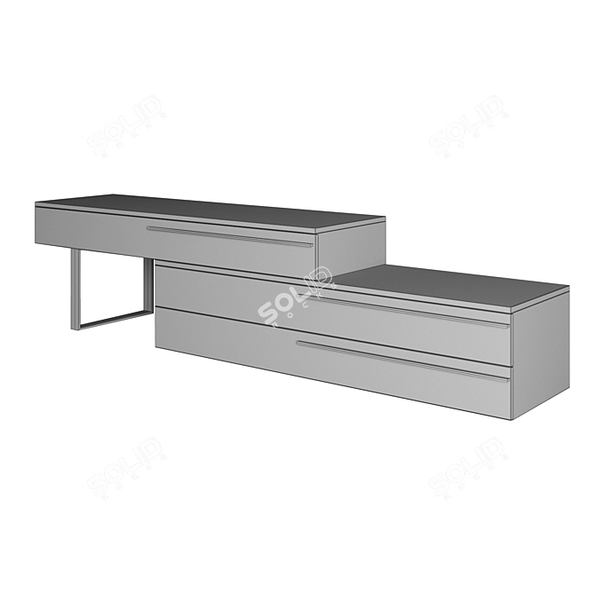 Modular TV Stand: Adjustable Width, Angel Cerda 3D model image 2