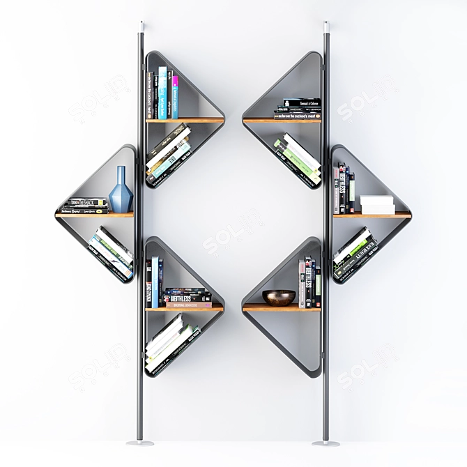 Sleek Hanging Bookcase by Cattelan 3D model image 1