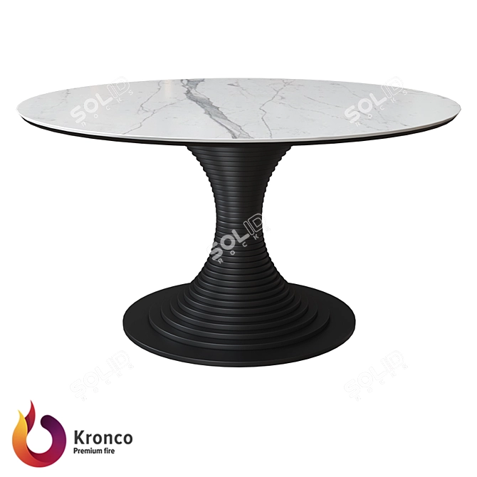 Kronco Levinson Round: Elegant Ceramic Dining Table 3D model image 1