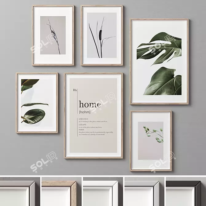 Title: Versatile Picture Frames Set 3D model image 1