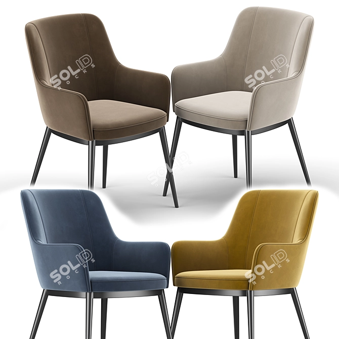 Classic Elegance: Franklin Dining Chair 3D model image 2