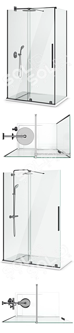 Radaway Furo Black Shower Enclosures 3D model image 3