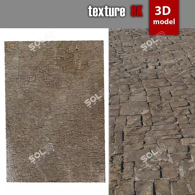 High-Quality Paving Stones: Detailed Model with 8K Texture 3D model image 1