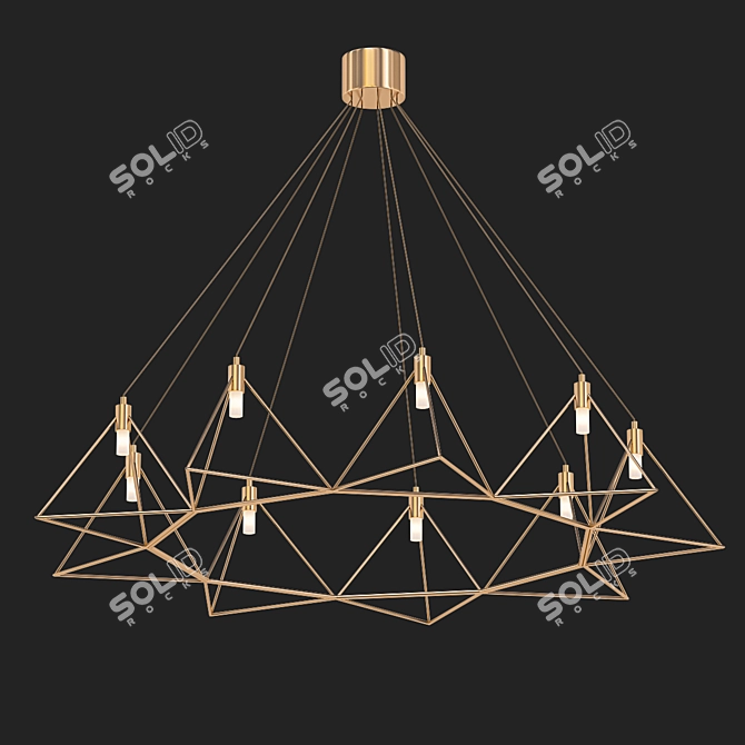 Diamond Geometric LED Pendant 3D model image 1