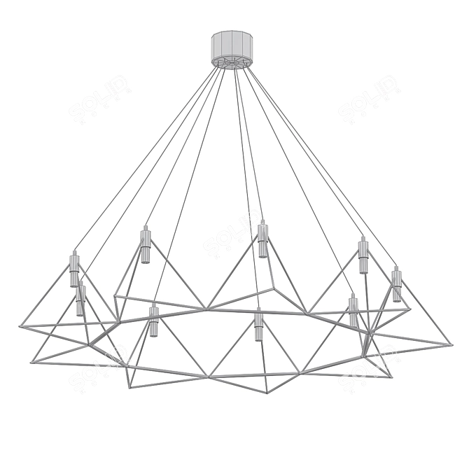 Diamond Geometric LED Pendant 3D model image 2