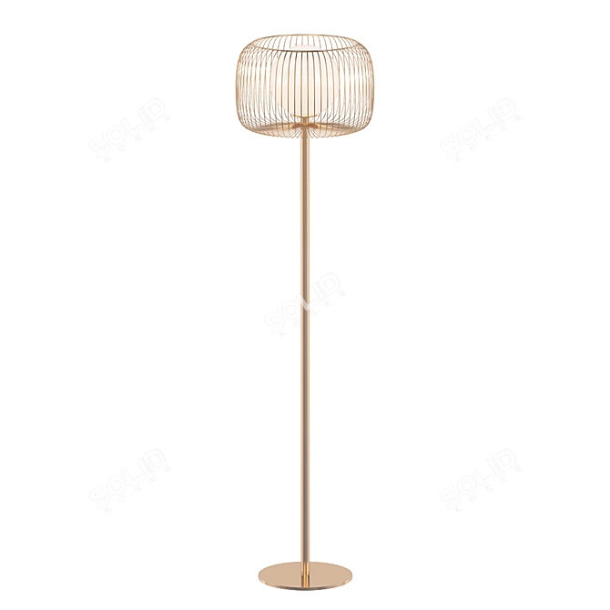 Double Shade Designer Floor Lamp 3D model image 1