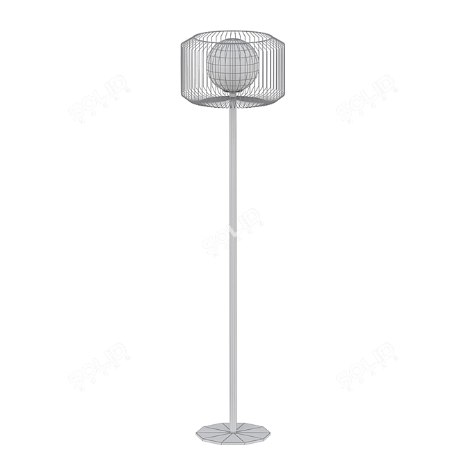 Double Shade Designer Floor Lamp 3D model image 2