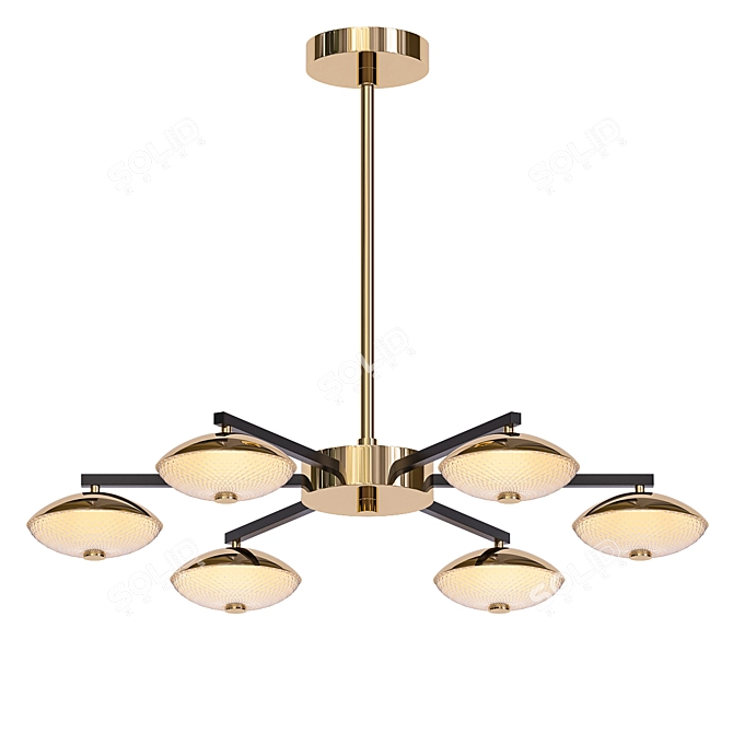 Minimalist Industrial Style Chandelier 3D model image 1